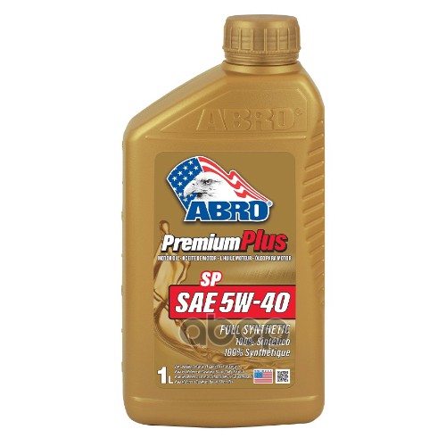 ABRO Масло моторное ABRO Premium Plus Full Synthetic 5W-40 синтетическое 1 л MO-FS-5-40-SP-1L