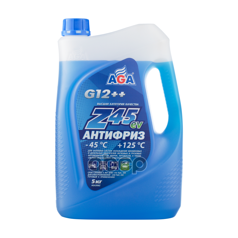 Антифриз  готовый к применению  синий  -45С  5 кг  G-12++ AGA ANTIFREEZE AGA-Z45ev  PREMIX AGA арт. aga306z