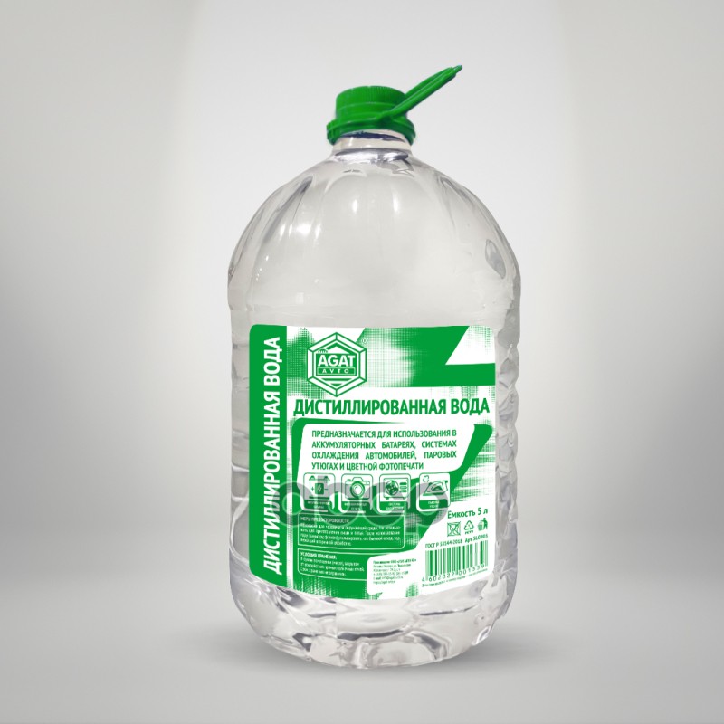 Вода дистиллированная ГОСТ (ПЭТ-бутылка) 5 л. AGAT Avto арт. sl0905