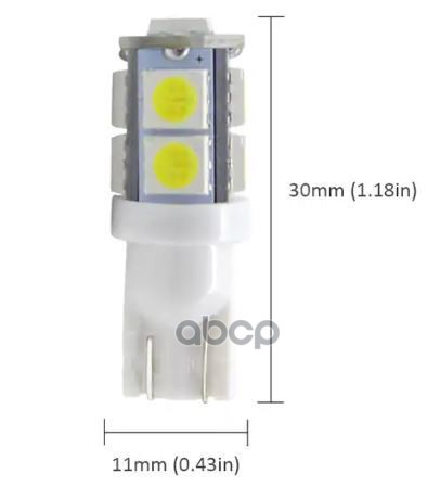 Лампа сигнальная светодиодная W5W 5W 12V W2.1x9.5d 6000K AEAR305 1 шт AIRLINE арт. AEAR305