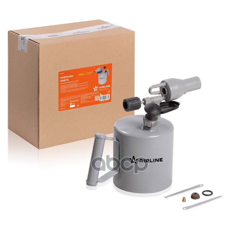 Лампа паяльная (горелка) бензиновая  2 0L  серая(AGT-07) AIRLINE арт. agt-07