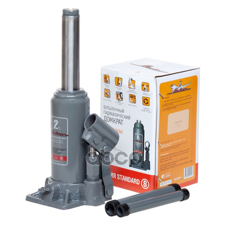 Домкрат бутылочный 2т S (MIN - 150мм, MAX - 285мм) (AJ-B-02S) AIRLINE арт. AJB02S