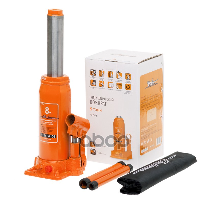 Домкрат бутылочный 8т 245-475мм PRO (AJ-B-08) AIRLINE арт. aj-b-08