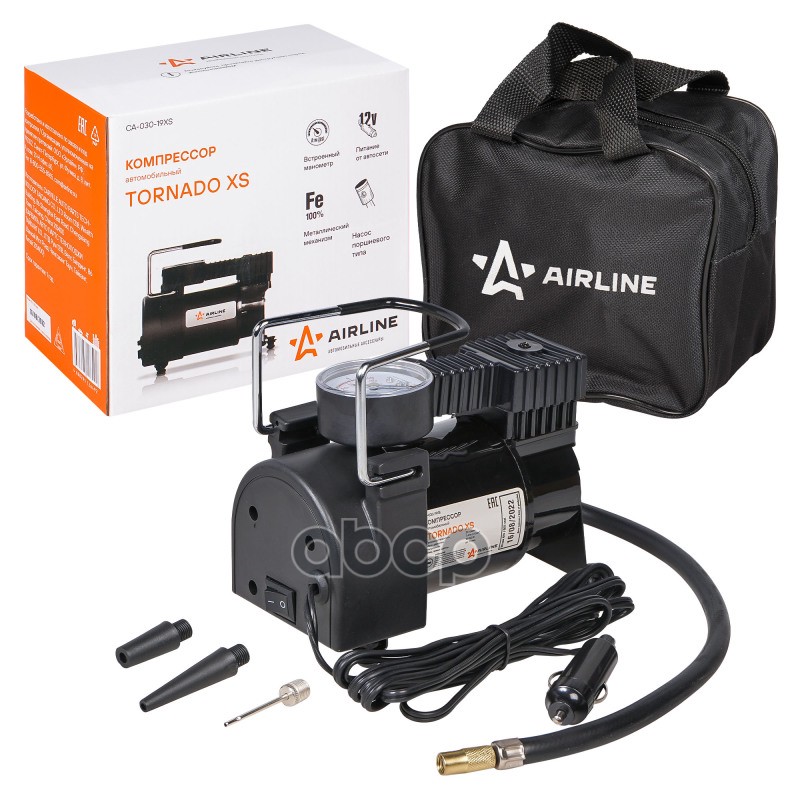 Компрессор TORNADO XS с сумкой (30 лмин., 7 АТМ) (CA-030-19XS) AIRLINE арт. CA-030-19XS