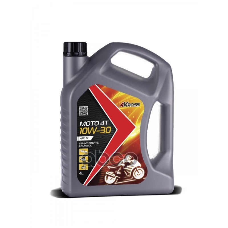 Моторное Масло Akross 10W-30 Moto 4T Sl 4 Л AKross арт. aks0029mos