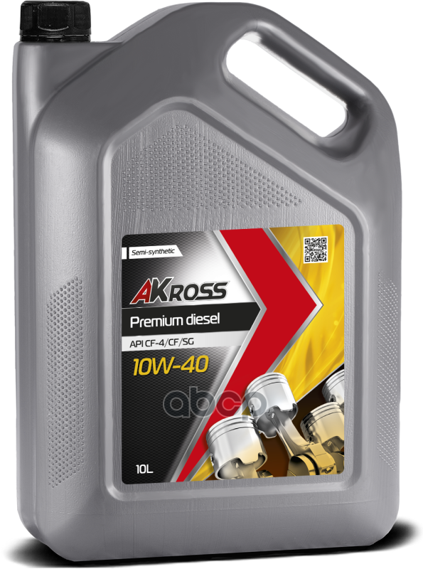 AKross Моторное Масло Akross 10W-40 Premium Diesel Сf-4/Cf/Sg 10 Л (Дизель)