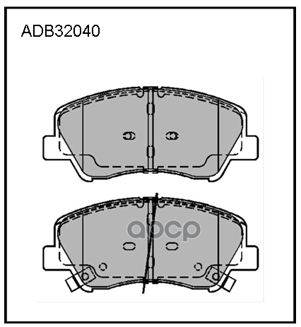 Колодки тормозные передние Hyundai Solaris до 17 г.в. (без отверстий)  Accent IV (RB) 10->  Accent V ALLIED NIPPON арт. adb32040