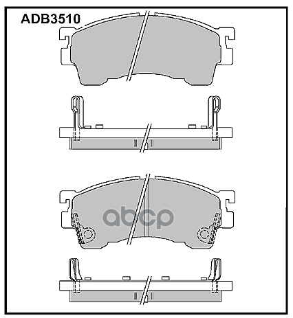 Колодки тормозные передние Mazda 323 98-04  Mazda 5 05-10  10->  Mazda 626 IV  V  MX-6 92-97 / Ford ALLIED NIPPON арт. adb3510
