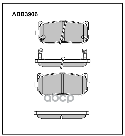 Колодки торм. задние KIA Carens 11.00 - 07.02  Shuma 10.1997 - 03.01 ALLIED NIPPON арт. adb3906