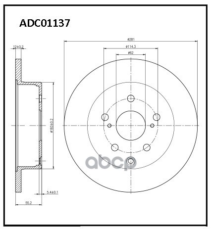 Диск тормозной задний Toyota RAV 4 III 05-13  IV 12-18 / Lexus HS 09-18 ALLIED NIPPON арт. adc01137