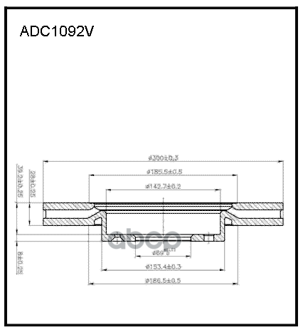 Диск тормозной передний вентилируемый HYUNDAI Creta ALLIED NIPPON арт. adc1092v