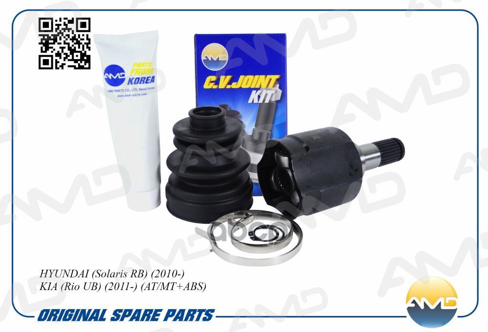 ШРУС внутренний правый (T25/T22) HYUNDAI Solaris RB, 2010-, KIA Rio UB, 2011-, AT/MT+ABS AMDHDSH191 AMD арт. AMDHDSH191