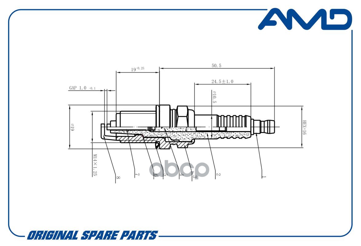 Свеча зажигания 18814-11051/BKR5ES-11/AMD.PL11 (Nickel) AMD AMD арт. AMDPL11