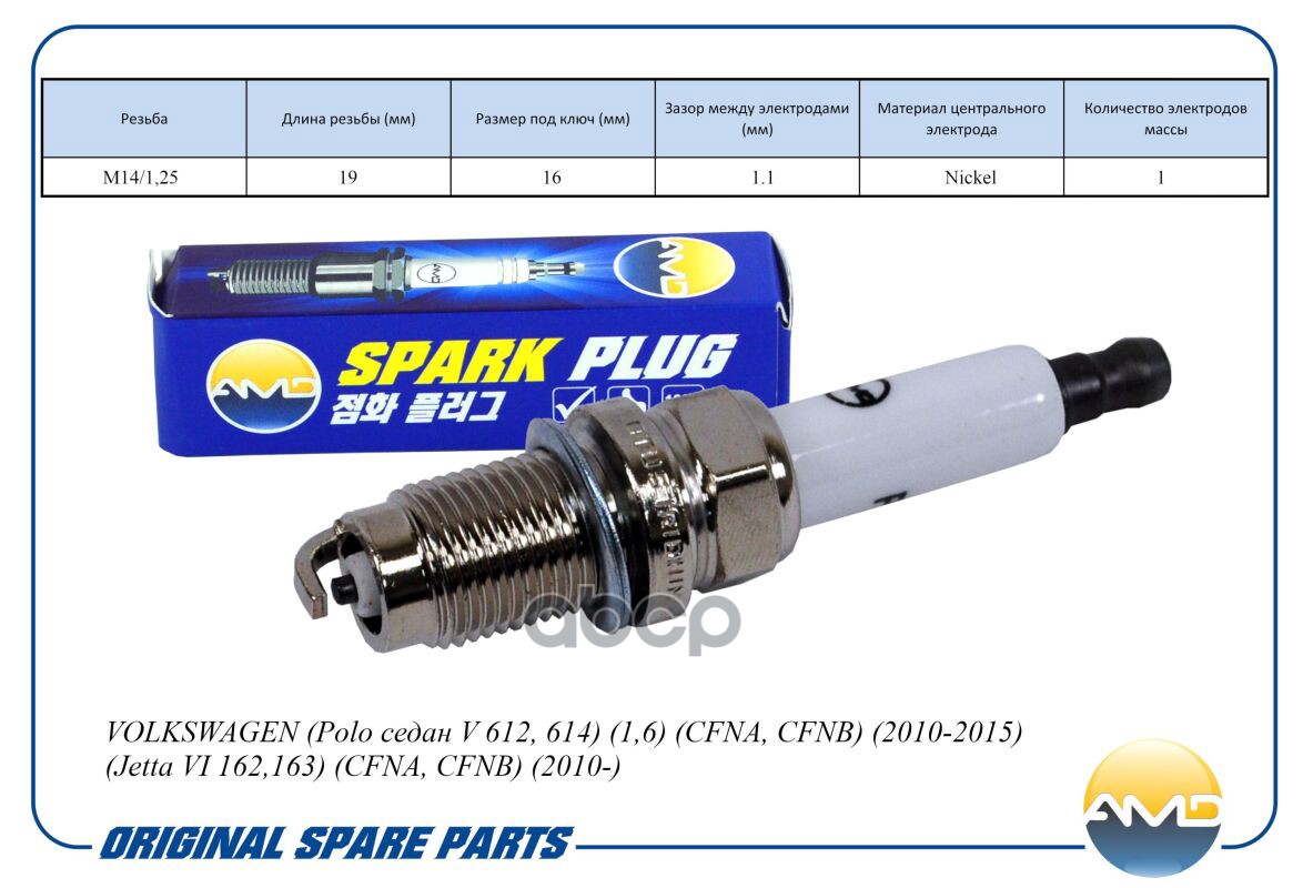 Свеча зажигания AMD арт. AMDPL74