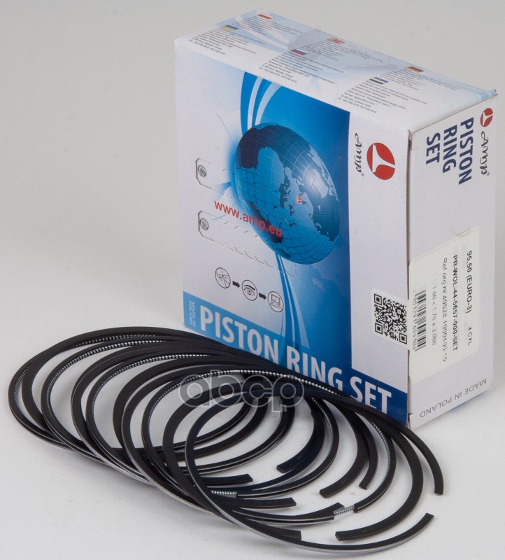Кольца Поршневые Дв. Змз-405, 95.50, Eur-3, (Цельное М/С Кольцо), (К-Т) Pr-Wol-44-5657-000-Set AMP арт. PRWOL445657000SET