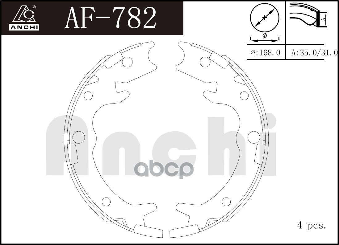 Тормозные Колодки Ручника Honda Accord 98-, Cr-V 01- ANCHI арт. AF782
