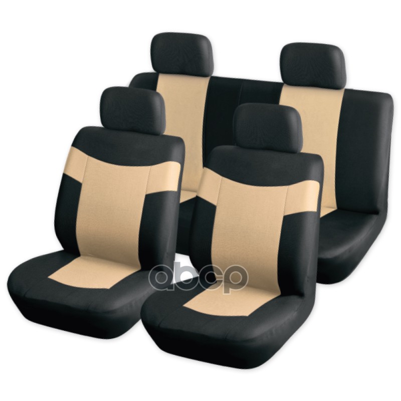 Чехлы на сиденья (рубашка) с подголовниками, черно-бежевый 8 пр. ARNEZI A0508004 ARNEZI арт. A0508004