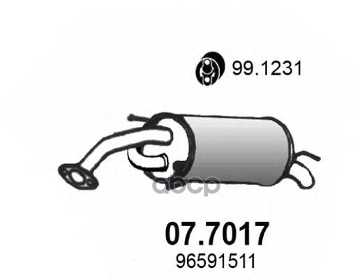 Резонатор Задний Daewoo Matiz 0 8 1.0 2005 ASSO арт. 077017