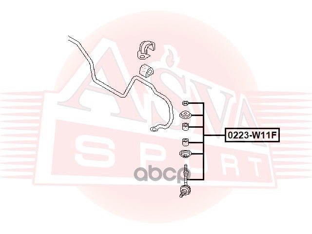 ТЯГА СТАБИЛИЗАТОРА ASVA арт. 0223W11F