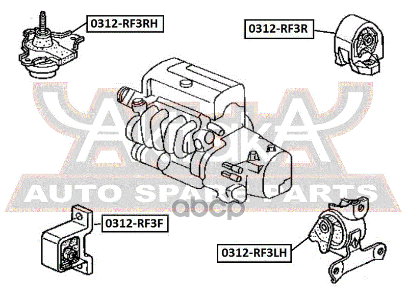 Подушка Двигателя | Лев | ASVA арт. 0312RF3LH