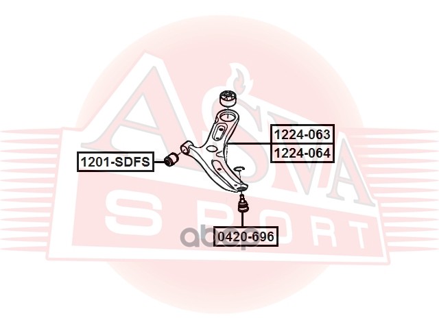РЫЧАГ ПЕРЕДНИЙ НИЖНИЙ ПРАВЫЙ ASVA арт. 1224064