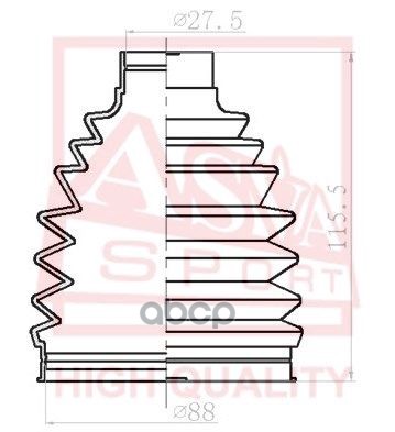 Пыльник шрус (комплект без смазки) 28x90x100 TOYOTA TOYOTA VELLFIRE 2008- ASVA арт. asbt-rav3