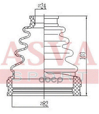 ПЫЛЬНИК ШРУС (КОМПЛЕКТ БЕЗ СМАЗКИ) 23x110x83 ASVA арт. BTIN909
