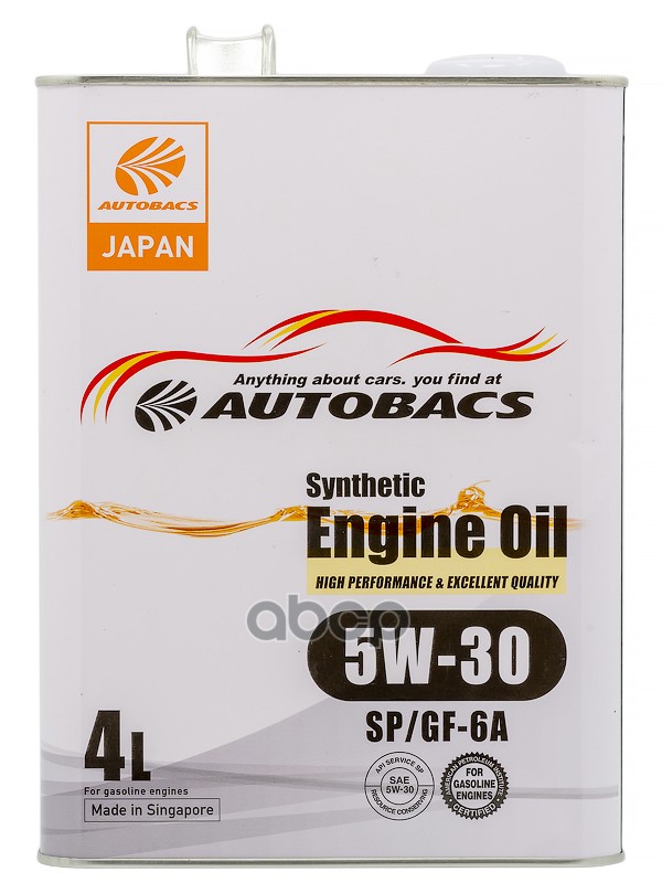 AUTOBACS Масло моторное AUTOBACS ENGINE OIL 5W-30 SP GF-6 4л A00032428