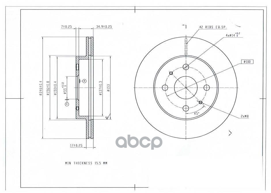 Диск Тормозной Avantech Br3038s AVANTECH арт. BR3038S