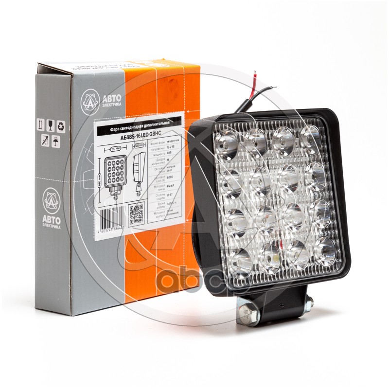 Фара Доп-Ая Slim Квадратная, Рассеивмый Свет, 16 Диодов,48W, (110Х28х140) 12/24V Avtoelectrica Ae48s-16Led-28Pc AVTOELECTRICA...