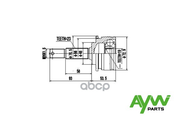 Шрус Наружный AYWIparts арт. AW1510179