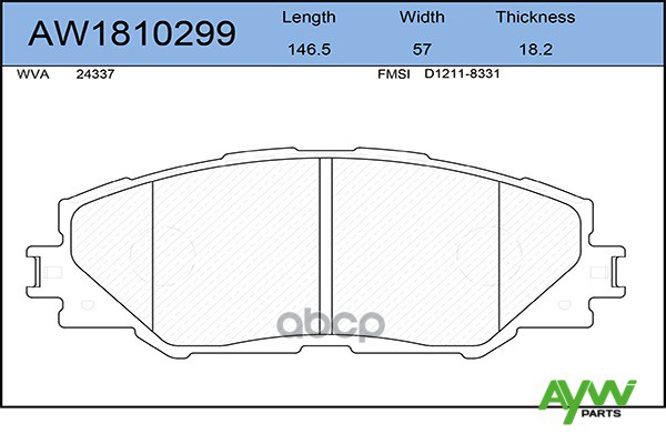 Колодки Тормозные Дисковые AYWIparts арт. AW1810299