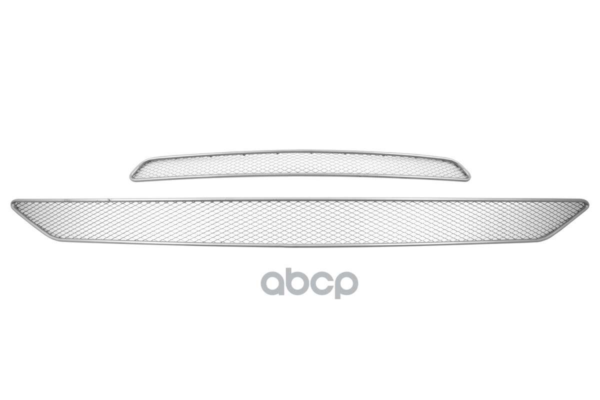 Сетка на бампер внешняя для MITSUBISHI Eclipse Cross 2018-2020, 2 шт., хром, 15 мм / Митсубиси Эклипс Кросс Arbori арт. 01-38...