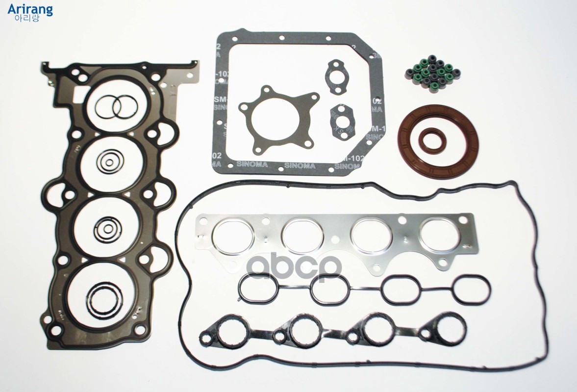 Комплект прокладок двигателя Hyundai (Solaris 11-17 1.4/1,6), Kia (Rio 11-) Arirang арт. ARG181305