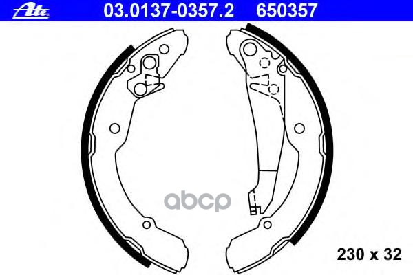 Колодки Тормозные Барабанные Skoda - Octavia (1U2) - 1.6 Ate арт. 03.0137-0357.2