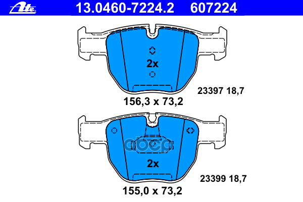 Колодки Тормозные Дисковые Передн, Land Rover: Range Rover Iii 3.0 Td 6 4X4/3.6 Td 8 4X4/4.2 4X4/4.4 4X4 02-12 Ate арт. 13.04...