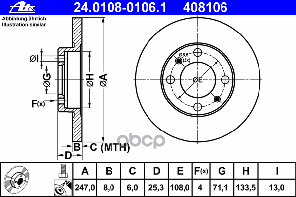 Диск Тормозной Задн, Citroen: Saxo 1.6/1.6 Vtl,Vtr/1.6 Vts 96-04, Xsara 1.6 16V/1.8 I 16V/2.0 16V/2.0 Hdi 109/2.0 Hdi 90 97-0...