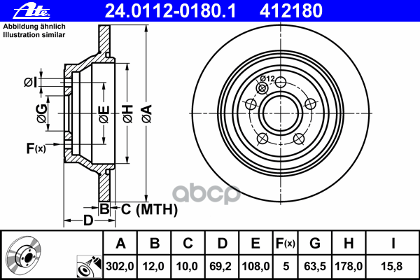 Диск Тормозной Задн, Volvo: S80 Ii 1.6 D Drive/1.6 Drive/2.0/2.0 Flexfuel/2.0 T/2.0 Tdi/2.4 D/2.5 T/2.5 T Awd/2.5 T Flexfuel/...