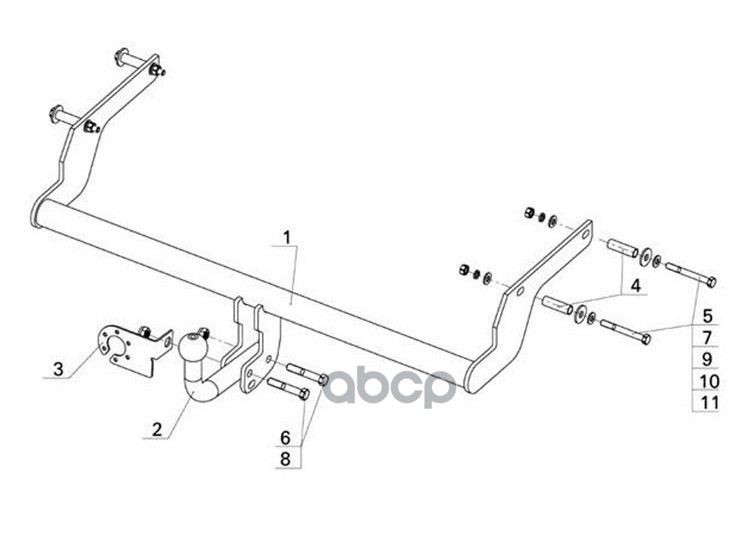 Фаркоп Тип Шара A Xray Cuv 2015- Avtos Vaz-66 AvtoS арт. VAZ-66