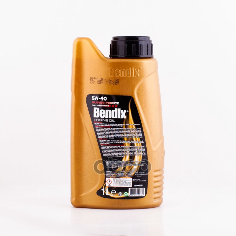 BENDIX Масло моторное 1л.  синтетика BENDIX  SUPER FORCE SAE 5W-40. API SN SM/CF ACEA A3/B4 VW 501.01-502.0