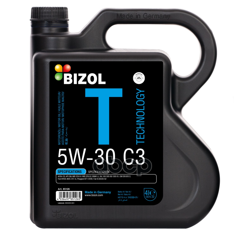 BIZOL Масло Моторное Bizol Technology 5W-30 C3  4Л