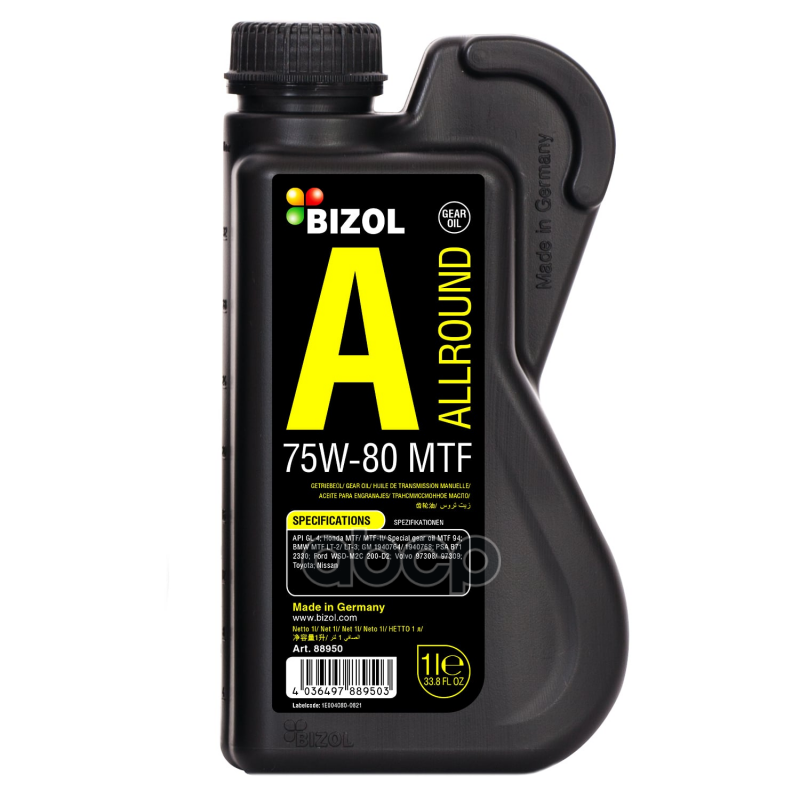 Масло Трансмиссинное Bizol  Allround Gear Oil Mtf 75W-80  1Л BIZOL арт. 88950
