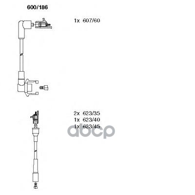 Провода В/В К-Т Renault 84-98 BREMI арт. 600/186