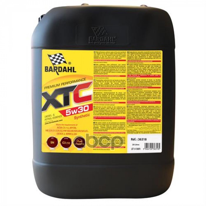 Bardahl Масло моторное синтетическое BARDAHL XTC 5W-30 20л 36318