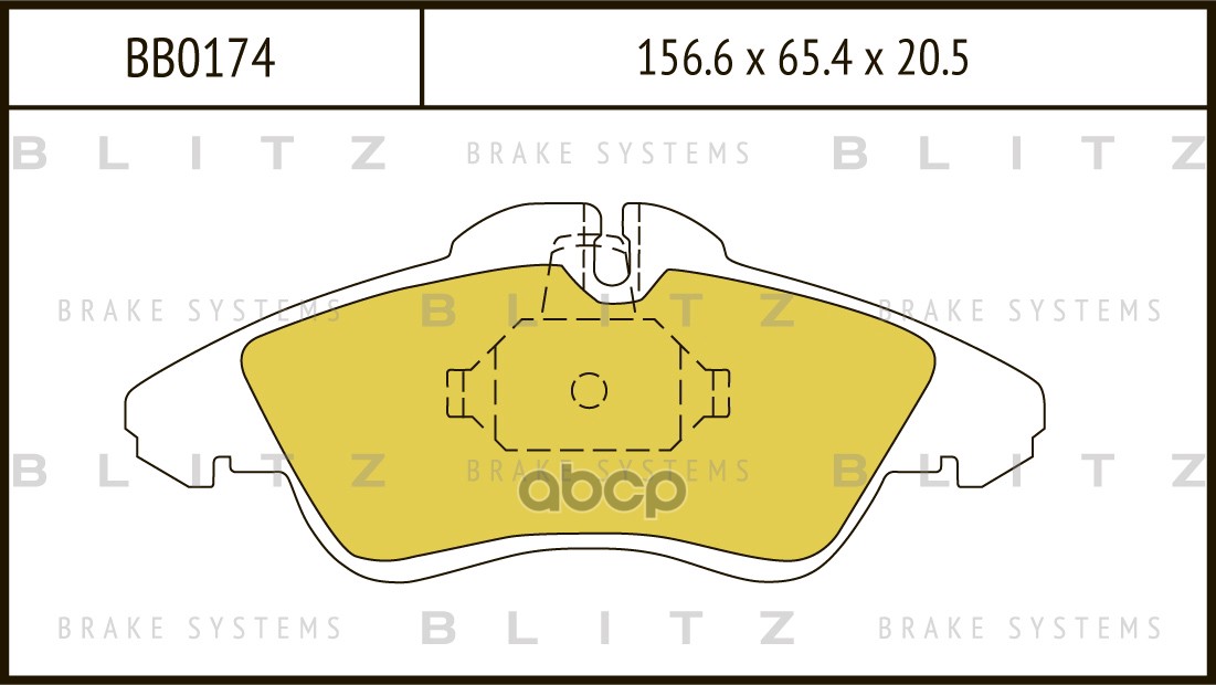 Колодки тормозные дисковые передние MERCEDES Sprinter/Vito W638 96-VW LT 28-35 96- BB0174 Blitz арт. BB0174