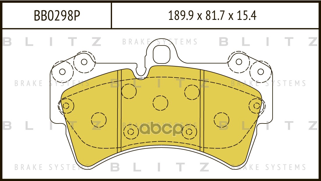 Колодки тормозные дисковые передние AUDI Q7 06-PORSCHE Cayenne 02-VW Toureg 02- BB0298P Blitz арт. BB0298P