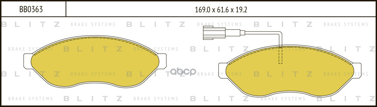 Колодки тормозные дисковые передние CITROEN Jumper 06-FIAT Ducato 06-PEUGEOT Boxer 06- BB0363 Blitz арт. BB0363