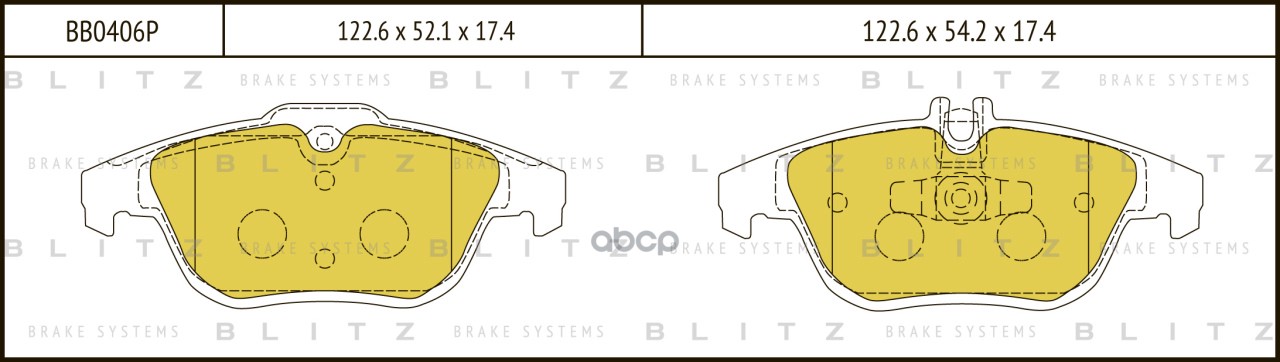 Колодки тормозные дисковые задние Blitz арт. BB0406P