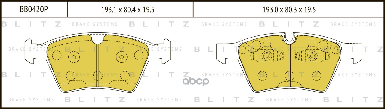 Колодки тормозные дисковые передние Blitz арт. BB0420P