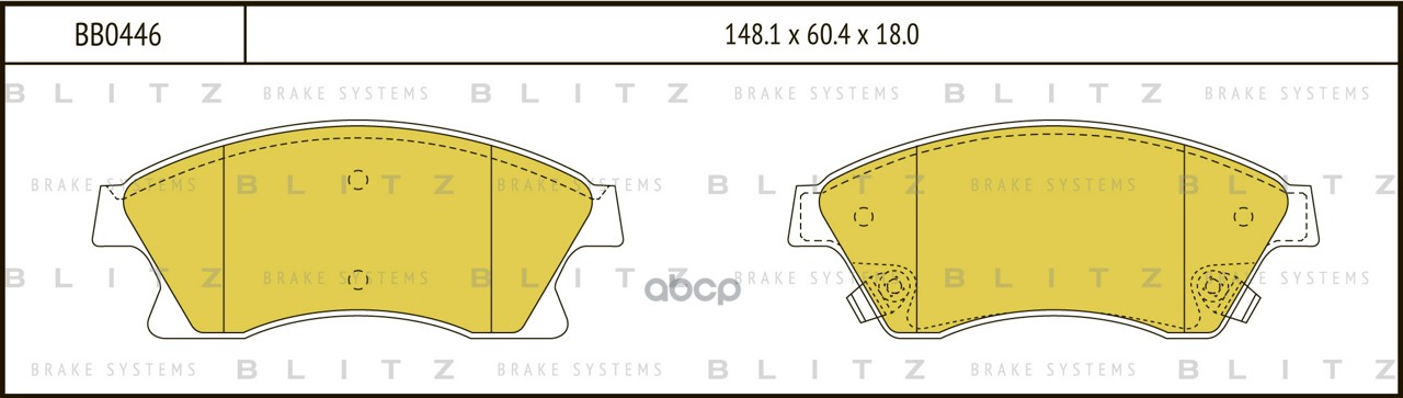 Колодки тормозные дисковые передние CHEVROLET Aveo/Cruze 09- BB0446 Blitz арт. BB0446